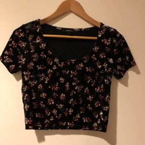 Floral Velvet Crop Top